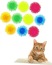 GANAZONO 10pcs TPR Cat Ball Interactive Play Balls for Cats Engaging Teaser to Stimulate Curiosity and Prevent Scratching Furniture Random Color