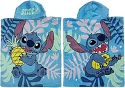 Disney Official Lilo and Stitch Hooded Towel Poncho | Super Soft Feel, Paradise Fun Design | Kids Toddler Swimming Changing Robe Perfect The Home, Bath & Beach, Multicoloured, 115 x 50cm
