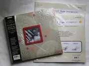 COLORBOK 12"X12" Tan Paisley Scrapbook w/Front Window 2 pks Page Protectors NOS
