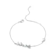 Cat & Butterflies Link Chain Bracelet for Women Silver plating Bracelets with Charms Anniversary Gifts