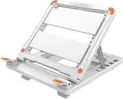 Laptop Stand Foldable Notebook Riser Desktop Adjustable Height Laptop Elevator Laptop Cooling Stand for Computer Tablet Keybord White Type 1