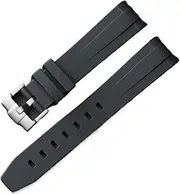 [HMCAUCVEJ] 20mm Curved End Rubber Watch Strap Fit For Rolex Fit For Yacht Fit For Master Fit For Submariner Fit For Oyster Perpetual Fit For Daytona Fit For GMT Day Date Watch Band