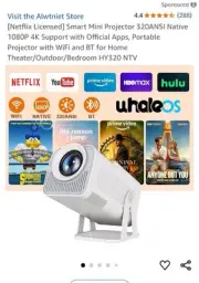 Netflix Licensed] Smart Mini Projector 320ANSI