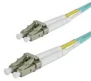 5M OM3 50/125 LC to LC DLX 2.8mm FIBRE OPTIC DUPLEX PATCH CABLE - AQUA UK