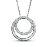 0.13 CT. T.W. Natural Diamond Spiral Open Circle Pendant in Sterling Silver