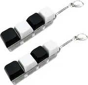 Pack of 2 Funny Fidget Key Rings for Stress Relief, Stress Relief, Practical Gift Set, Keycaps with Coloured Designs, Fidget Toy for Party, School and Office