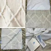 POTTERY BARN KIDS Micah Metallic Crib Skirt Linen *RETIRED* NEW!