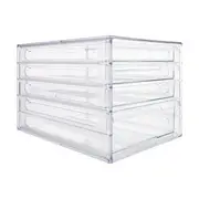 J.Burrows Desktop File Storage Organiser 4 Drawer Clear