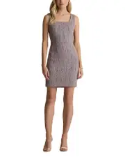 St. John Diagonal Lurex Tweed Dress
