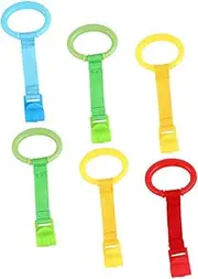 BIUDECO 6pcs Baby Pull Rings Crib Pull Ring for Learning Standing Safe for Toddlers