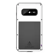 Powerful Dustproof Shockproof Splashproof Metal + Silicone Combination Case for Galaxy S10 (White)