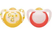 NUK: Latex Star Soother - 6-18 Months Yellow (2 Pack)