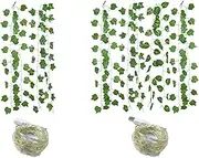 zolyet Green Leaf tan A ficial Ivy Garland Fake Leaf Pl Vine Garland String Light 2 Meters 20 s USB Powered Wedding Par Holiday Patio Decoration Green