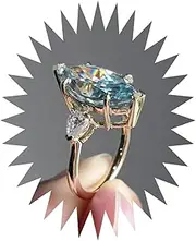 [Generic] Rings Rings Jewelry Women Men Promise Wedding Popular Blue Green Zircon Rings Pear Shaped Rings Fashion Proposal and Engagement Diamond Rings
