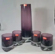 SKOL PLUM by Denby Milnor Martini Pitcher & Martini Glasses NEW NOT USED Sweden