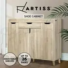 120cm Premium Shoe Cabinet Shoes Storage Rack Adjustable shelves 13-26 shoes