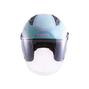 【SOL Helmets】SO-12開放式安全帽 (極光_綠/粉) ｜ SOL安全帽官方商城