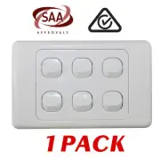 1 x 6 Gang Wall Switch - 2 Way Switching - Electrical Light Switch - SAA