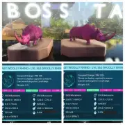 ARK ASCENDED PVE OFFICIAL PAIR BABY RHINO PINK #68 TOP MELEE 1595% PC/XBOX/PS5