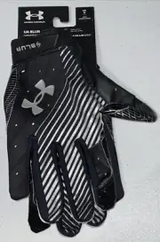 Under Armour Blur Mens Large Football Gloves Adult Glue Grip Black MSRP $50