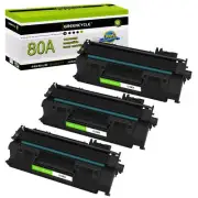 GREENCYCLE 3PK CF280A Toner Cartridge For HP 80a LaserJet Pro 400 M401n M425dn