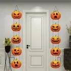 Scared Emoticon Pattern Pumpkin Door Hanging Pendents Halloween Porch Sign Bar