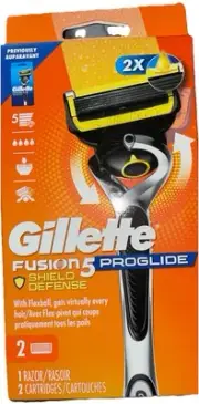 Gillette Fusion5 Proglide Shield Razor; Lubrication Power With Flex Ball