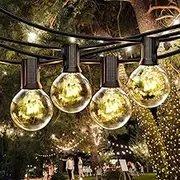 Outdoor String Lights - 50 Ft Waterproof Connectable Dimmable LED Patio Lights with 50+2 G40 Globe Bulbs, All Weatherproof Hanging Lights for Outside Garden Porch Party Christmas Decoration(AU Plug)