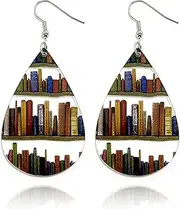 [XYAYOU] Bookshelf Acrylic Dangle Earrings Teacher's Day Back To School Graduation Book Lovers Gifts Jewelry for Women Girls