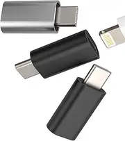 Lightning Female to USB C Male Charging Adapter(3 pack)Lighting Charger Cable for iPhone 16 15 Pro Adaptor Type C Port Converter for iPad Mobile for Apple Phone Power Connector Compatible for Samsung
