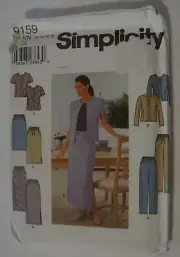 Simplicity 9159 Pants Skirt Jacket Misses Sizes 10-16 Sew Pattern
