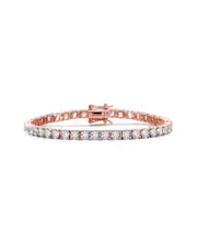 Rachel Glauber 18K Rose Gold Plated CZ Tennis Bracelet