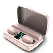 W2S TWS bluetooth 5.0 Earphone LED Display HiFi Stereo Touch Control HD Calls Headphone for iPhone Xiaomi Huawei PINK COLOR