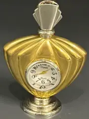 Perfume Bottle 2 Tone Mini Gold Clock Xanadu Quartz Clock