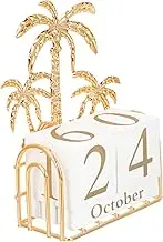 COHEALI Artistic Wooden Calendar Desktop Calendar Memo Pad Cube Digital Calendar Wooden Decor Present