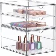 Storage Organizer Plastic Clear Bin (3 Drawers)