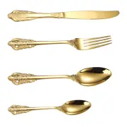 Stainless Steel Utensils Gold Dining Cutlery Set Party Tableware