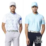 【LYNX GOLF】男款抗菌除臭機能MESH洞洞布材質幾何印花造型短袖立領POLO衫/高爾夫球衫(二色)