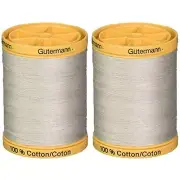 Gutermann 2-Pack Natural Cotton Thread Solids 876 Yards Each - Sandy Grey