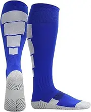 [Lusibaka] Football Socks Mens 9-12 Training Sports Wicking Non Slip Breathable Grip Stretchy Compression Knee High Tube Soccer Athletic Socks for Men Women Teens