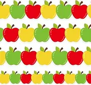 FYSUIMU 60 Pcs Back to School Apple Bulletin Board Borders Cartoon Apple Fruit Self-Adhesive Border Trim Sticker Decals for Home Classroom Party Wall Decoration
