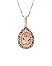 Le Vian Peach Morganite 14K Rose Gold 1.58 ct. tw. Diamond & Morganite Drop Pendant