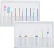 Labymos 16pcs Nail Drill Bits Set 3/32'' Ceramic Tungsten Steel Nail Drill Bits for Acrylic Gel Nails Electric Nail File Bit Cuticle Remover Mani Pedi Tool with Plastic Storage Case Home Salon Use