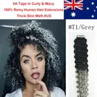 Curly & Wavy 18" Thick Skin Weft AUS Tape In 100% Remy Human Hair Extensions