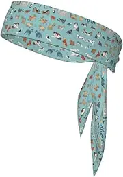 Dogs Sports Strap Double-Sided Headscarf Men's Bow Tie Sports Headscarf Running Yoga Exercise Headband