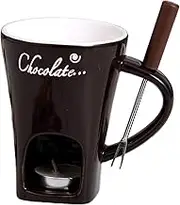 Butter Heating FondueFork, Tea Candle Fondue Set, Chocolate Hot Pot Melting Cup, Hot Pot Ceramic Melting Cup Chocolate Fondue Mug, Butter Warmer Heating Tea Light Melting Pot for Candy & Caramel