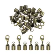 10Pcs Cord End Caps, 5.5mm End Caps Barrel Beads Kumihimo Iron (Bronze)