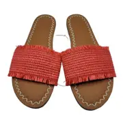 Universal Thread "Luciana" Woven Slide Sandals, Red, Size 8 1/2, NWT