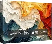 Impossible Rainbow Waves Puzzles for Adults 1000 Pieces, Difficult Hard Colorful Jigsaw Puzzles, Challenging Pretty Beautiful Puzzles