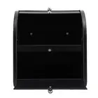 TT (Flip Top Double Layer Black )Double Layer Bread Box Metal Bread Storage Bin